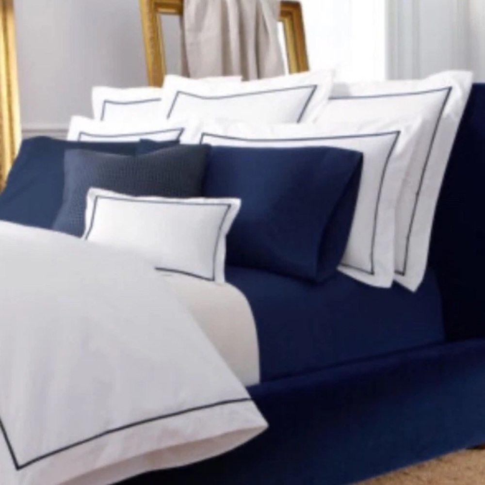 Ralph Lauren Organic Cotton Palmer Percale Loft Polo Navy Euro Sham Cover New